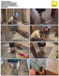 龙飞绳艺 慧慧体验36斤大脚镣